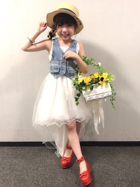 「アイテム（イヤリング）」を使った、しょこらさん（キッズ・120cm）の夏コーディネート