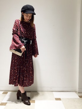 「a.v.v（アーヴェヴェ）のアイテム（ワンピース/ドレス）」を使った、yuri.さん（レディース・158cm）の秋コーディネート