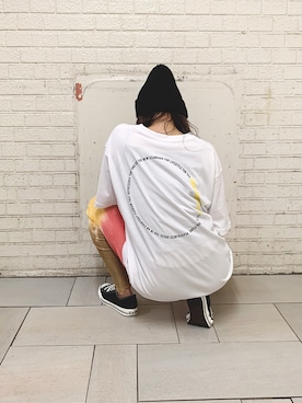 「CONVERSE STARS（コンバーススターズ）のアイテム（パンツ）」を使った、kuro74さん（レディース・164cm）の夏コーディネート