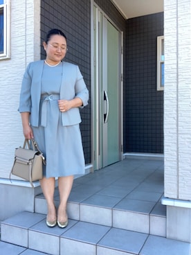 「GU（ジーユー）のアイテム（ノーカラージャケット）」を使った、☁︎•ꇵ͒•`s☺︎+sa*॰¨̮さん（レディース・155cm）の冬コーディネート