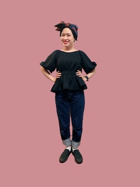 「アイテム（ヘアアクセサリー）」を使った、のぞみさん（レディース・150cm・30代）の夏コーディネート