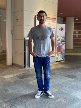 「DIESEL（ディーゼル）のメンズ デニムパンツ スリム（デニムパンツ）」を使った、keiさん（メンズ・176cm）の夏コーディネート