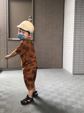 「無印良品（ムジルシリョウヒン）のアイテム（帽子）」を使った、taira☺︎anjiさん（キッズ・100cm）の夏コーディネート