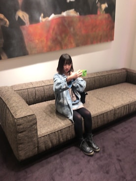 「アイテム（デニムジャケット）」を使った、ninoさん（レディース・150cm・10代）の春コーディネート