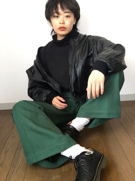 「アイテム（MA-1）」を使った、Zagiさん（レディース・152cm）の春コーディネート