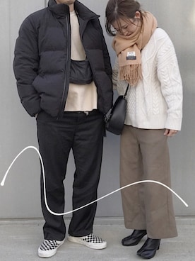 「YSTRDY's TMRRW（イエスタデイズトゥモロー）のアイテム（パンツ、ブラック系）」を使った、coccoさん（レディース・152cm）の秋コーディネート