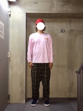 「アイテム（Tシャツ/カットソー）」を使った、Xさん（メンズ・190cm）の春コーディネート