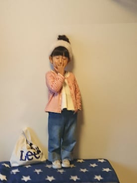 「アイテム（エコバッグ/サブバッグ）」を使った、hinacoccoさん（キッズ・90cm）の冬コーディネート
