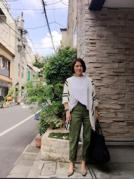 「Traditional Weatherwear（トラディショナルウェザーウェア）のアイテム（シャツ/ブラウス）」を使った、Mayumiさん（レディース・164cm）の夏コーディネート