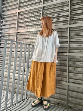 「FRAPBOIS（フラボア）のアイテム（シャツ/ブラウス）」を使った、hirotaさん（レディース・162cm）の夏コーディネート