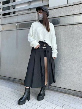 「RASVOA（ラスボア）のアイテム（アクセサリー）」を使った、RASVOA STAFFさん（レディース・159cm）の秋コーディネート