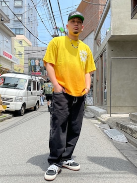 「アイテム（Tシャツ/カットソー）」を使った、ダイドウグチ☑️さん（メンズ・178cm）の春コーディネート