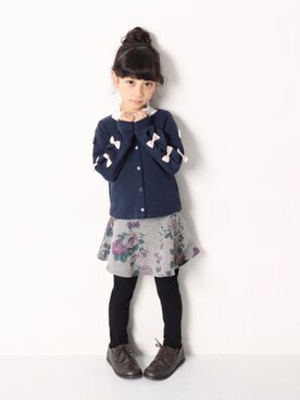 「アイテム（カーディガン/ボレロ）」を使った、devirockさん（キッズ・110cm）の冬コーディネート