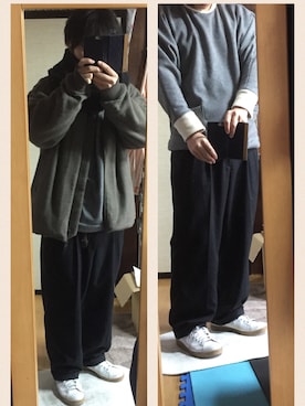 「HEALTH（ヘルス）のアイテム（ブルゾン）」を使った、足が短いさん（メンズ・169cm）の冬コーディネート
