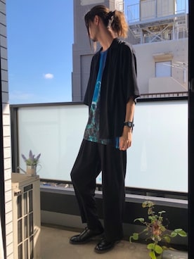 「アイテム（ヘアゴム）」を使った、ぺりぴさん（メンズ・183cm）の夏コーディネート