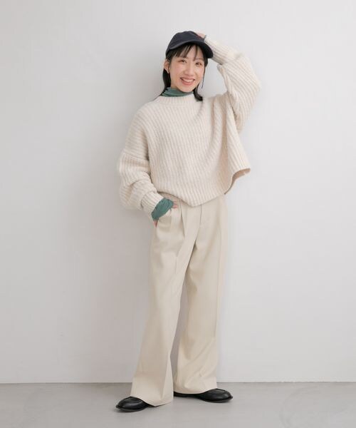LOWRYS FARM（ローリーズファーム）の「低身長企画／タックワイドパンツ（パンツ・レディース・アイボリー08/ブラック09/ピンク25・XS/S）」の6枚目の写真