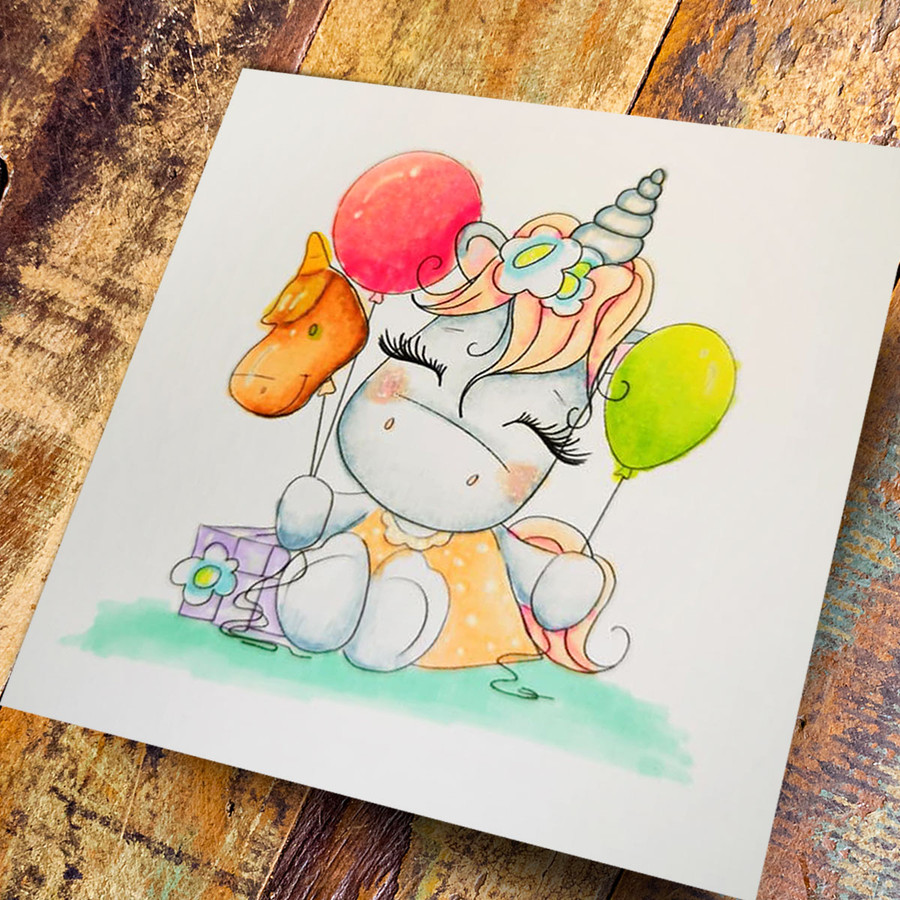 Special Time - Sparkle Unicorn COLOUR digi stamp download
