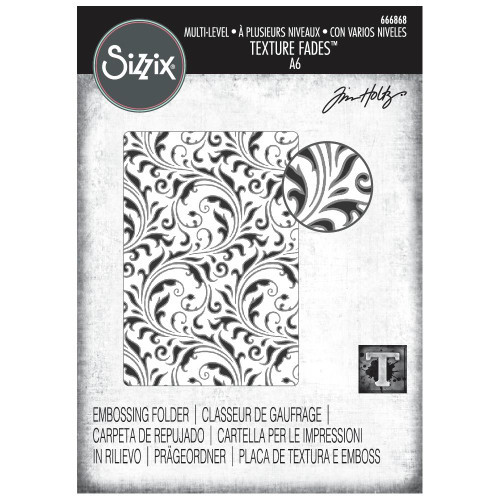 Tim Holtz - Sizzix Texture Fades Embossing Folder - Vault Flourish - 666868