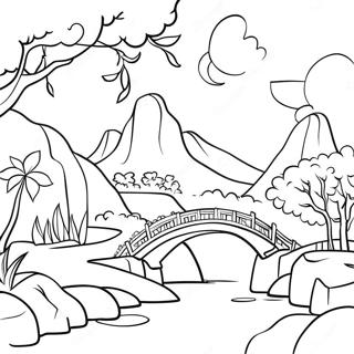 Mooie Chinese Landschap Kleurplaat 10391-8346
