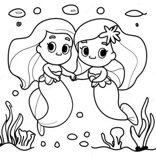 Ariel Y Melody Páginas Para Colorear