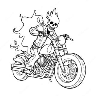 Ghost Rider in Flames Coloring Page 6061 4821