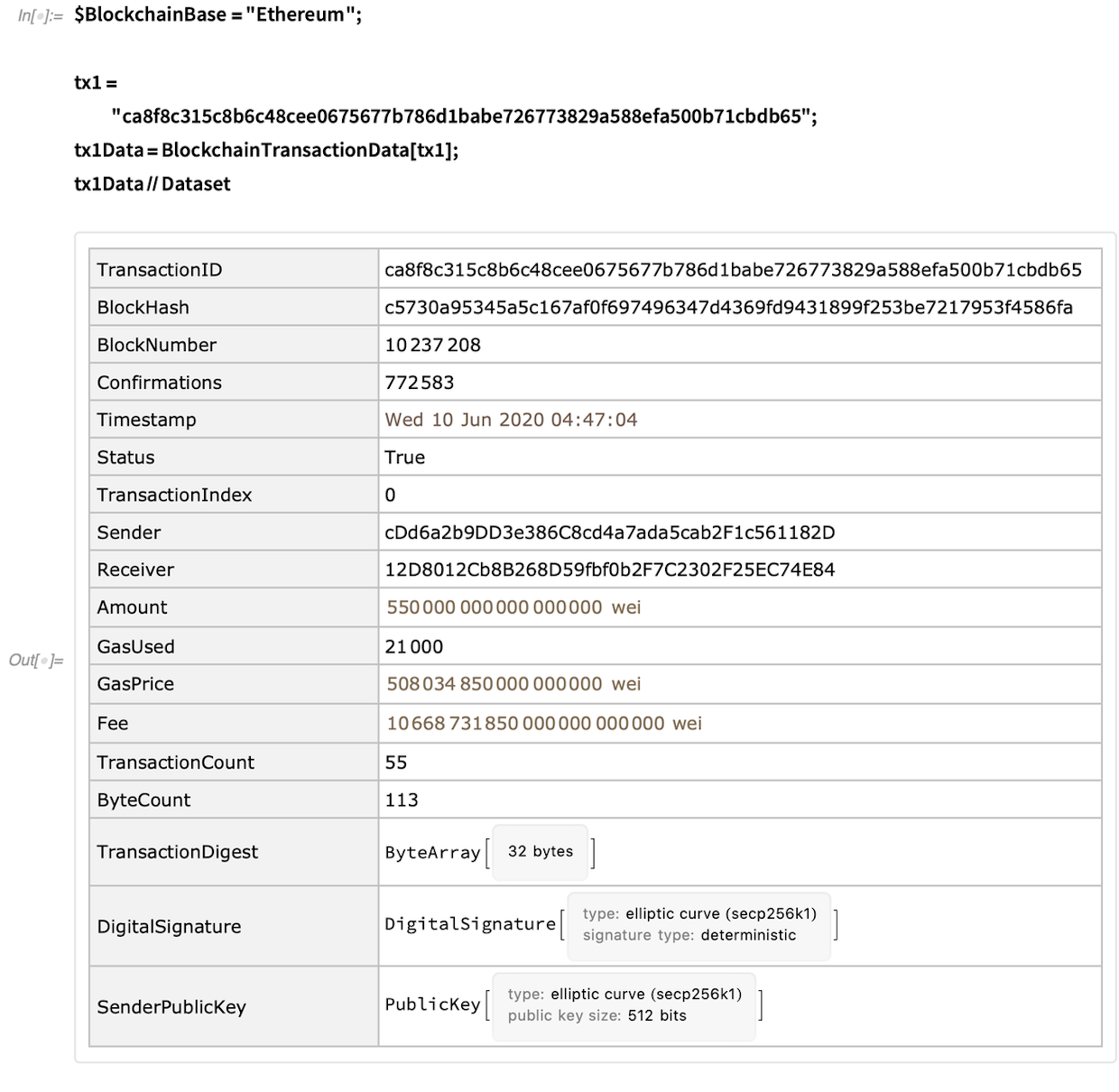$BlockchainBase = "Ethereum";tx1 = "ca8f8c315c8b6c48cee0675677b786d1babe726773829a588efa500b71cbdb6\5";tx1Data = BlockchainTransactionData