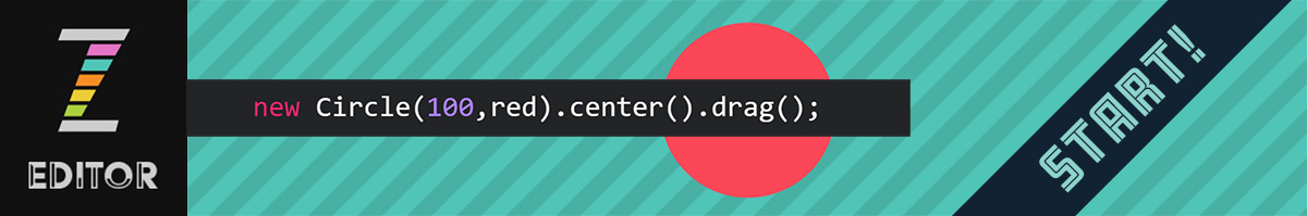 First Example of ZIM - centering and dragging a circle - in ZIM Editor