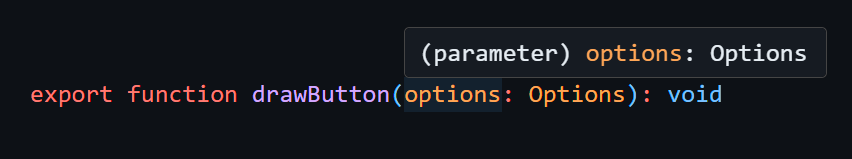 Tooltip for a parameter declared as options which just shows options: Options.