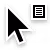 The context menu cursor, an arrow with a small menu icon next to it.