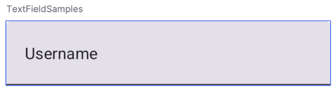 Ein TextField mit dem Text „Nutzername“ im Textfeld.