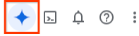 Gemini Cloud Assist button in the Compute Engine toolbar.