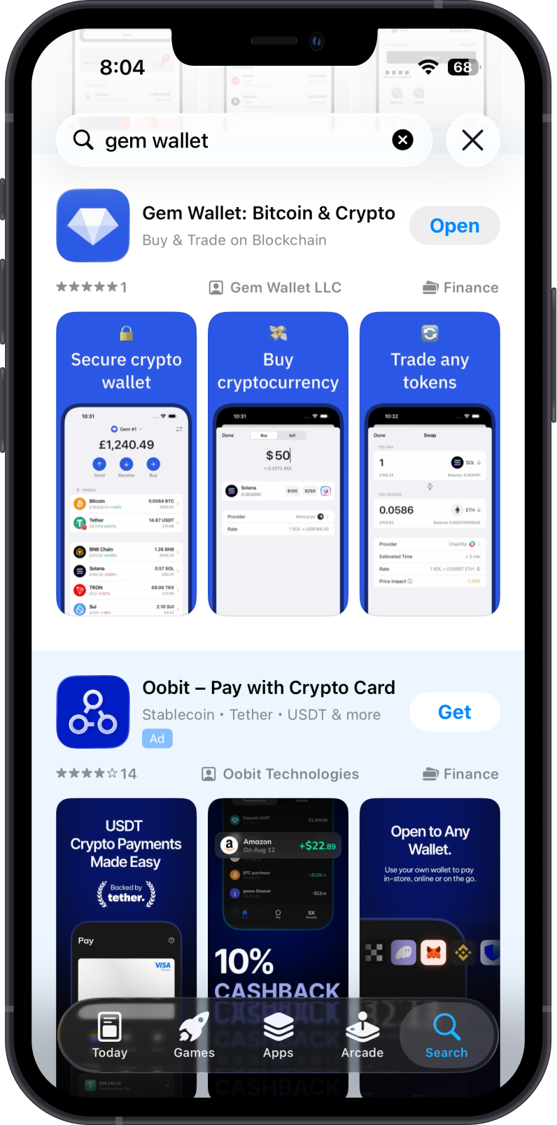 Install Gem Wallet on iOS