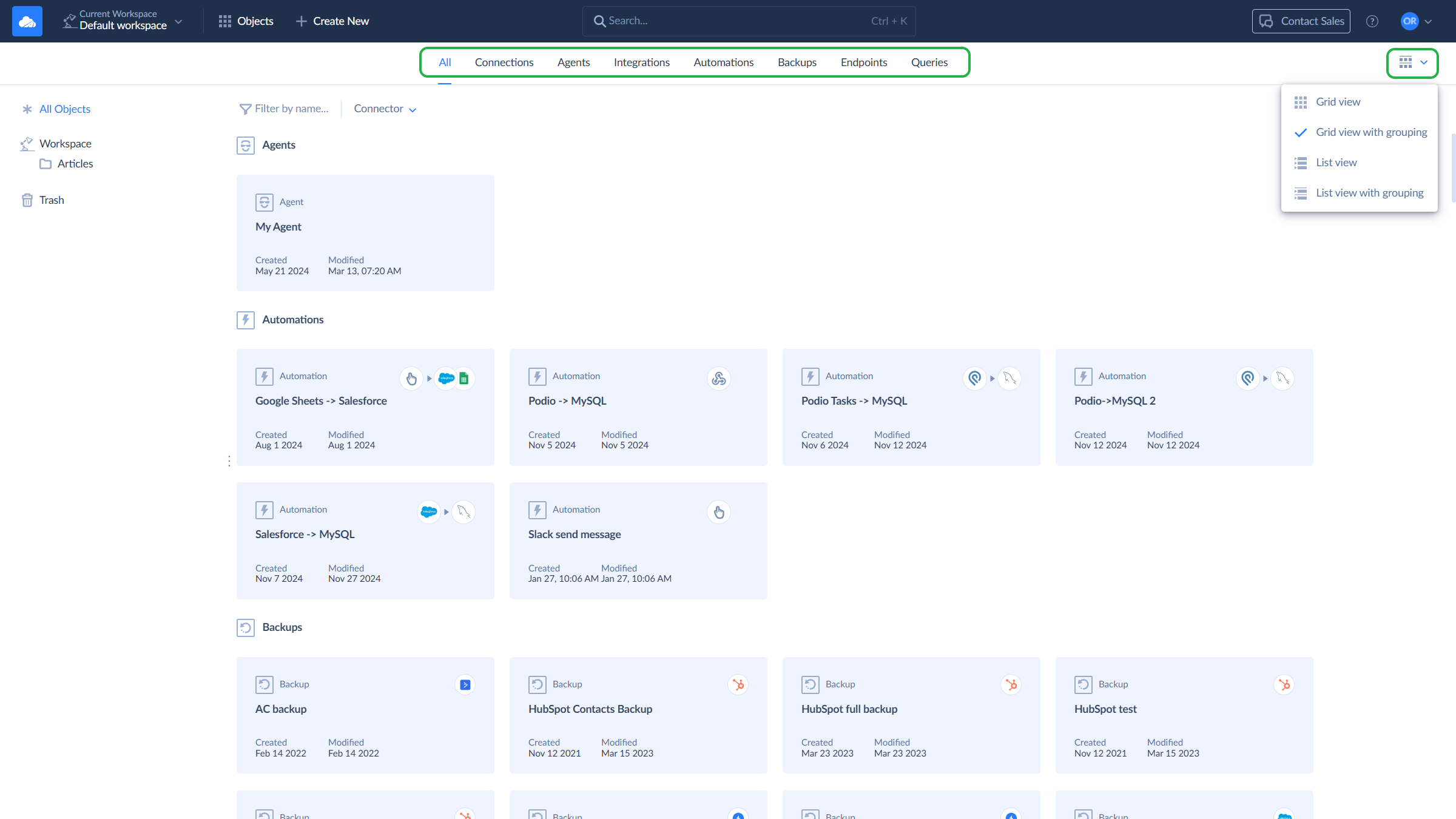 user-interface-basics-skyvia-objects