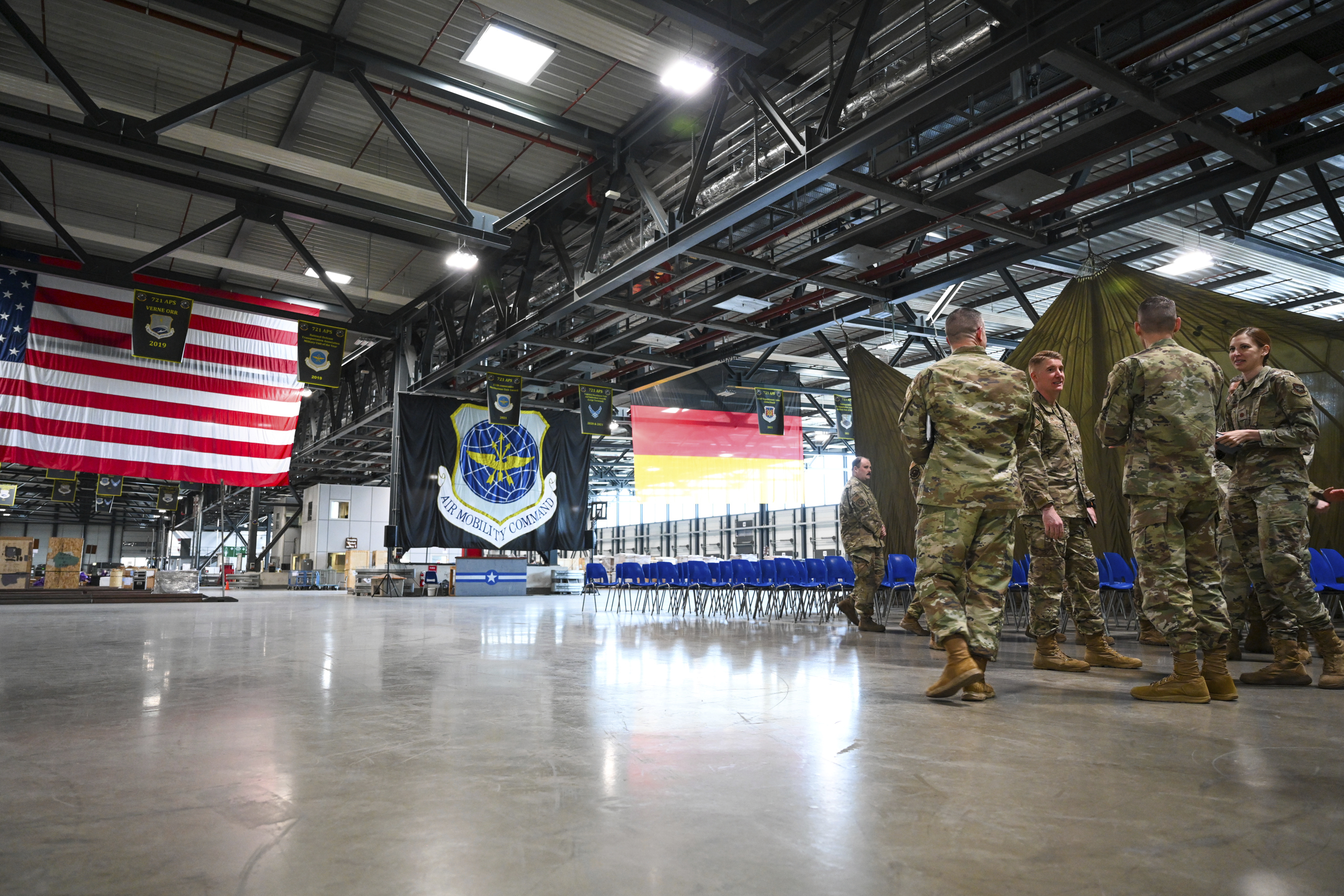 Militares estadounidenses en la Base A�rea de Ramstein (Alemania).