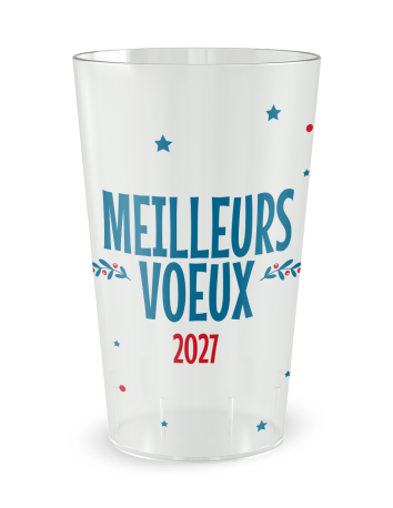 Gobelet transparent de face - nouvel an - Ecocup