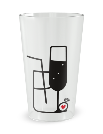 Gobelet transparent de face - Mariage EVJF - Dernier Verre Avant Madame - Ecocup 2