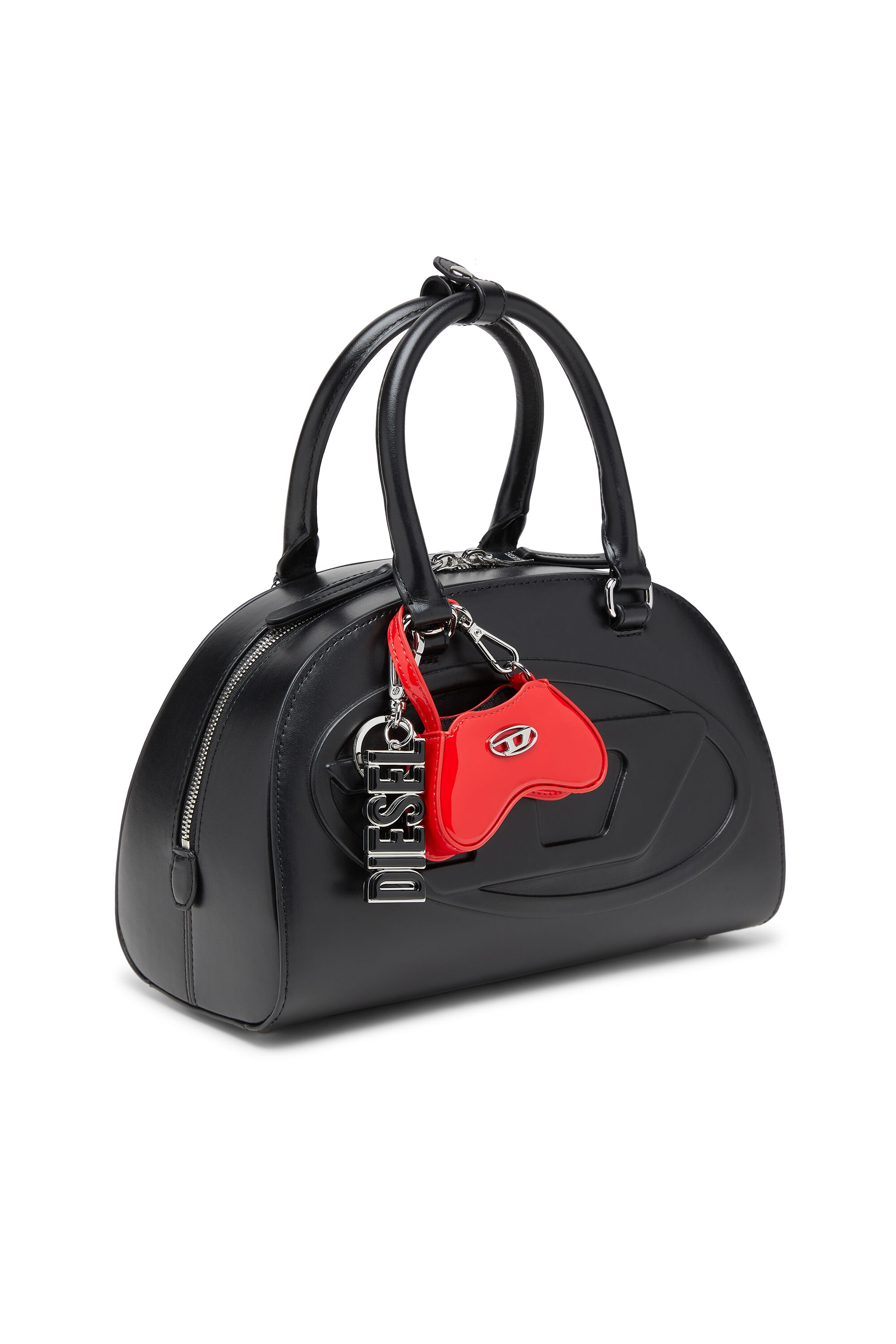 Diesel - 1DR DOME CROSSBODY, Woman's 1DR Dome-Leather Small bowling bag in Black - 7