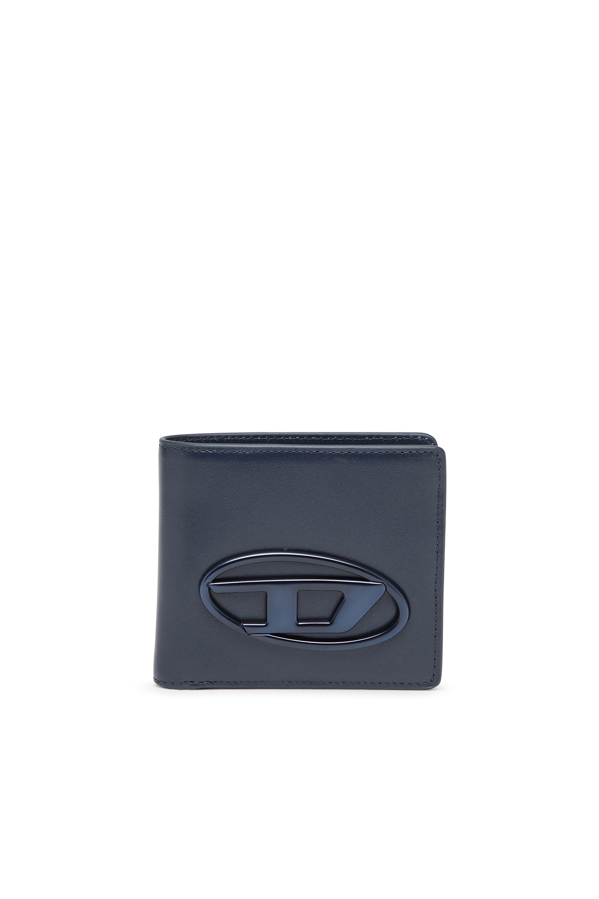 Diesel - HOLI-D BI FOLD COIN S 3D, Unisex's Bi-fold wallet in leather in Blue - 1