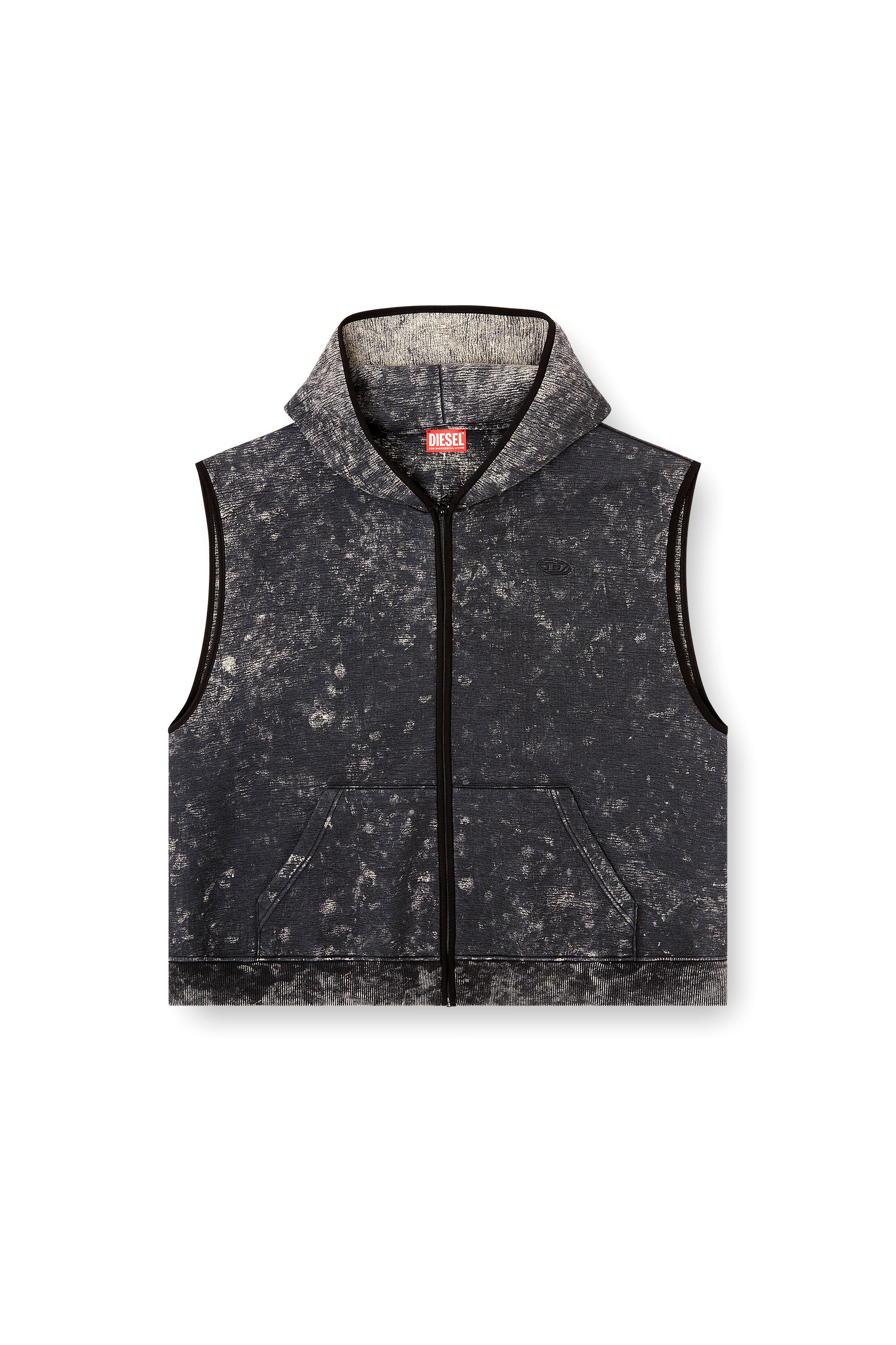 Diesel - S-BOXT-CHAN-SL, Sudadera con capucha sin mangas de neopreno con lavado oscuro de m&aacute;rmol Hombre in Multicolor - 2