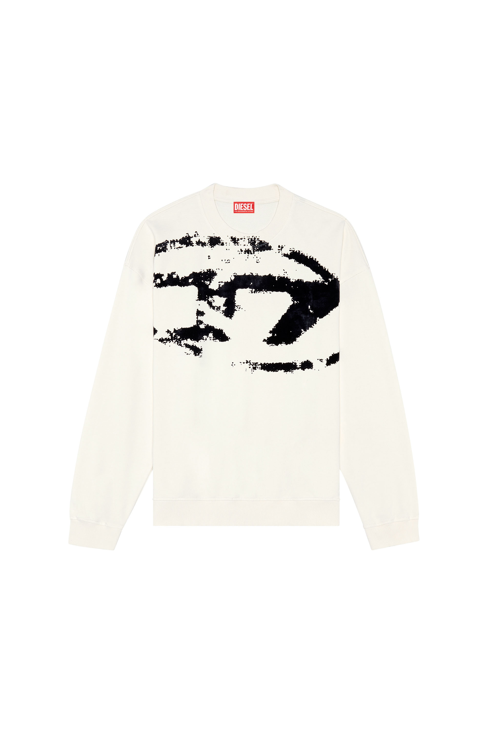 Diesel - S-BOXT-N5, Sudadera con logotipo desgastado en relieve Hombre in Blanco - 3