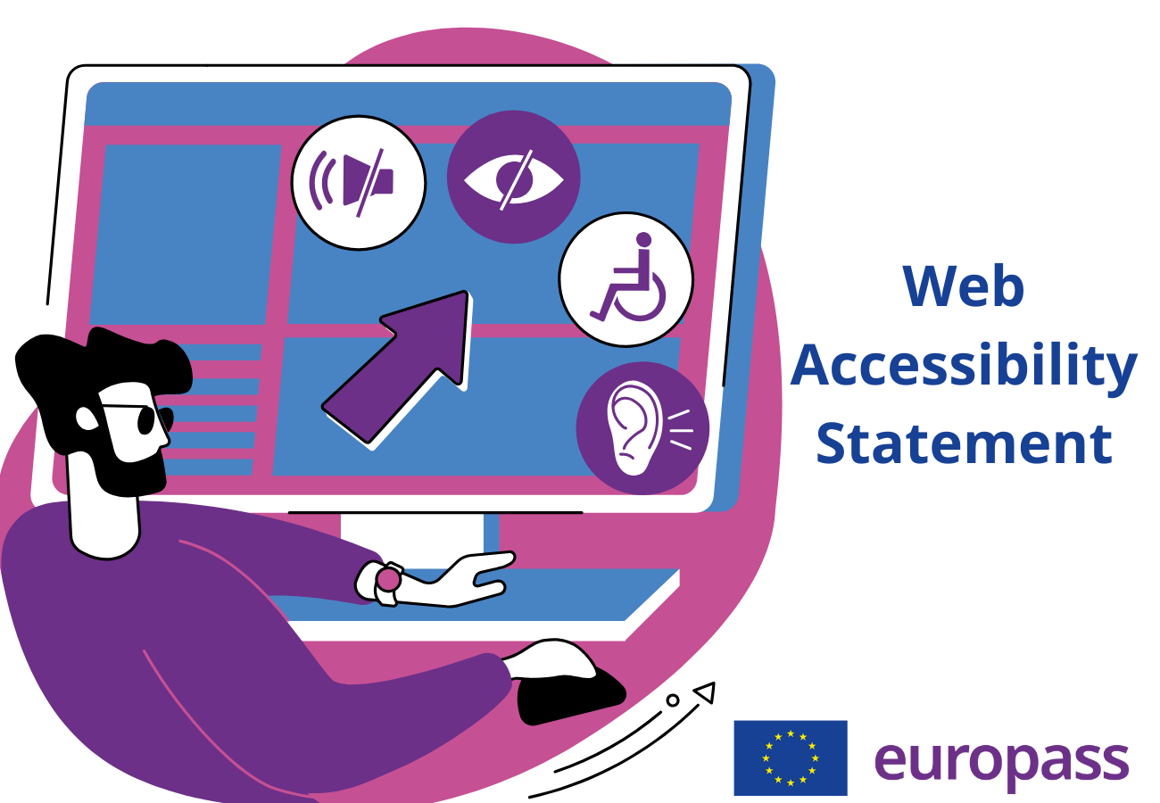 keyboard with buttons having icons on accessibility, like a person on wheelchair