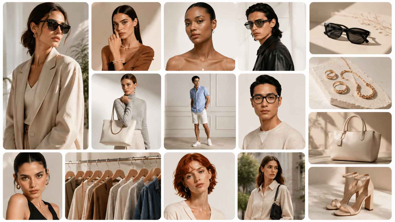 EzRemove AI virtual model generator for fashion product collage.