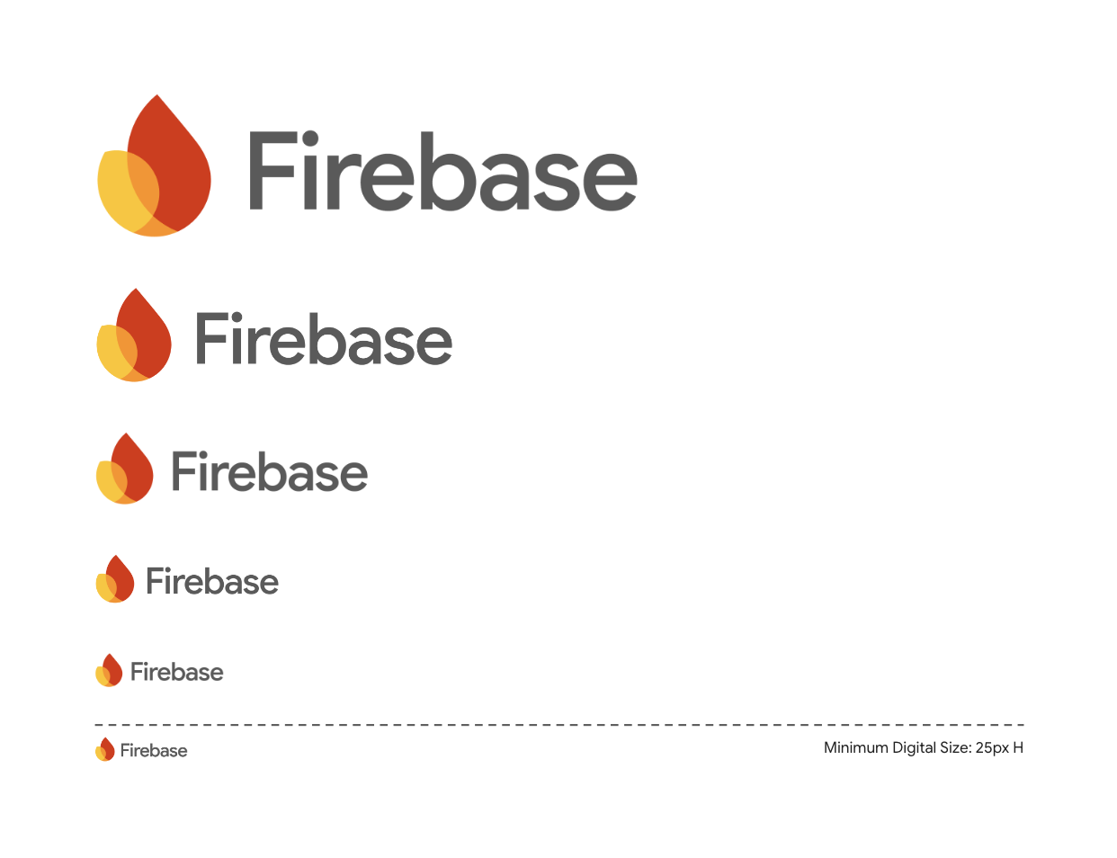 Firebase logo examples with at least twice the height of the logo