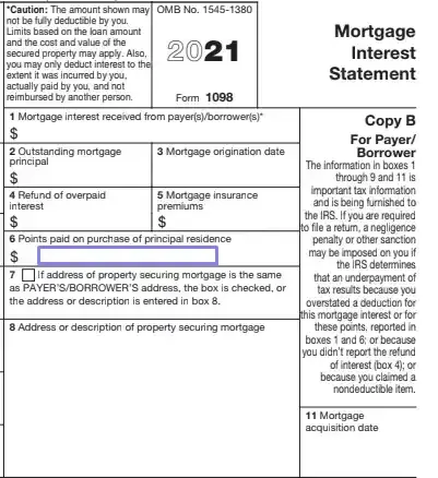 step 11 write spent points (if any) filling out an irs form 1098