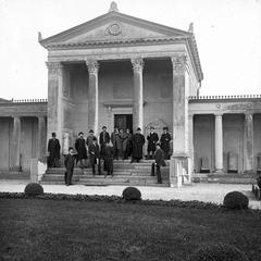 Magyarország, Aquincum, Budapest III., romkert és múzeum., 1900, SZTFH Földtani Szolgálatának gyűjteménye, Eötvös Loránd, Best of, férfiak, timpanon, Budapest, Fortepan #303227