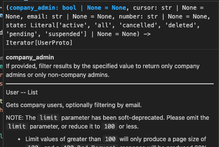 user list method tooltip