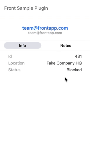Front Sample Plugin