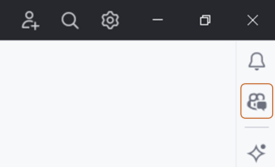 Screenshot of the {% data variables.product.prodname_copilot_chat_short %} icon in the Activity Bar.