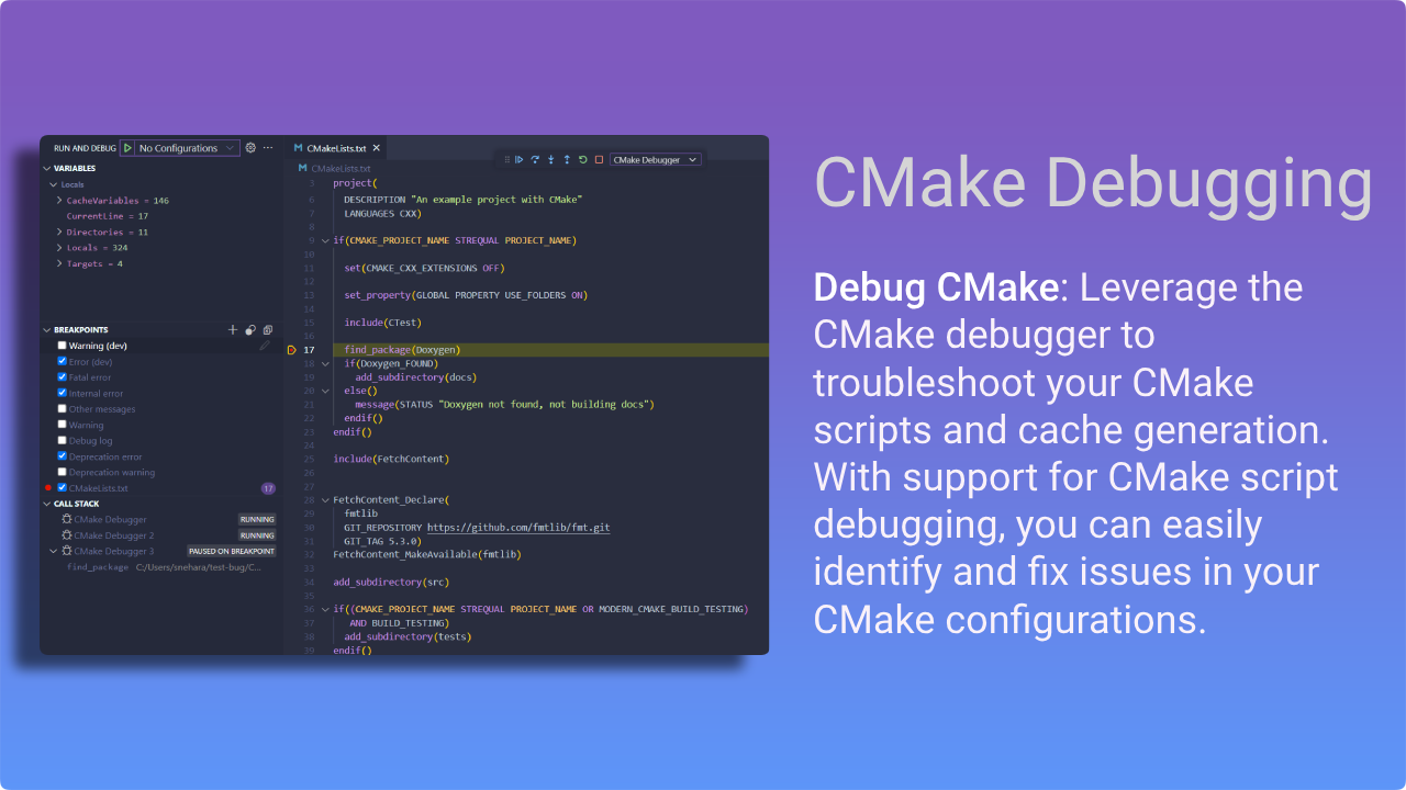 CMake Debugging
