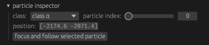 screenshot of particle inspector menu